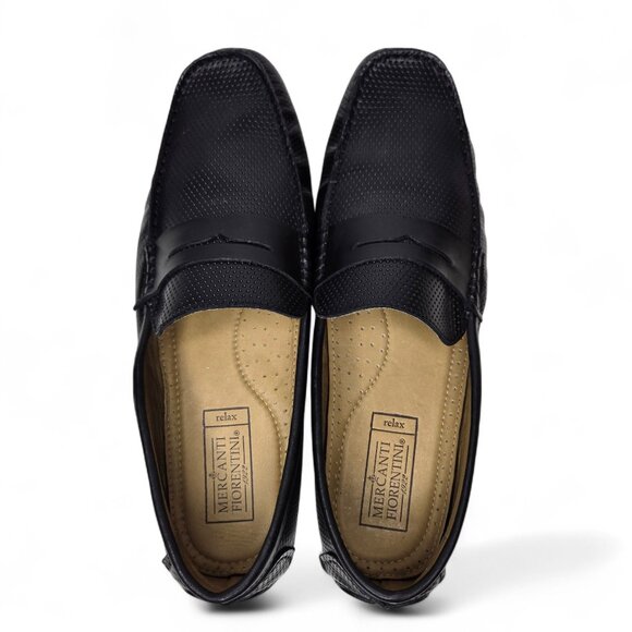 Mercanti Fiorentini Relax Driving Loafers Men's Black Perforated MF-3601 10M - Picture 6 of 8